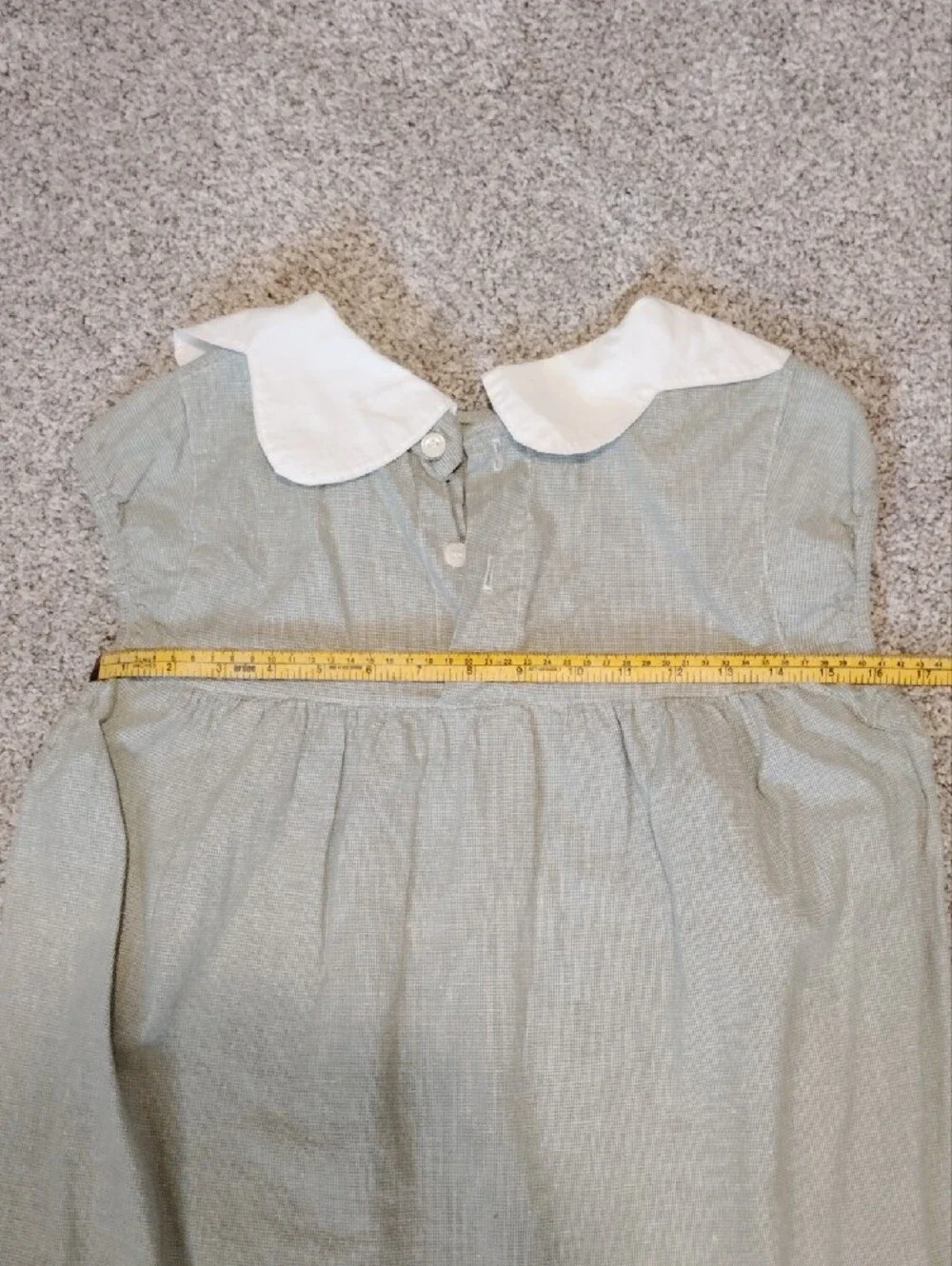 Mabo Light Sage Green Sleeveless Dress with White Peter Pan Collar